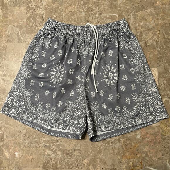 Bravest Studios Other - Bravest Studios Shorts Mens Large Grey 5” Bandana Paisley Mesh Flowy Gym